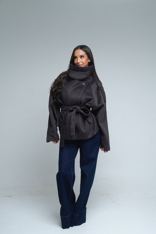 Manteau 50% laine [ Marron]