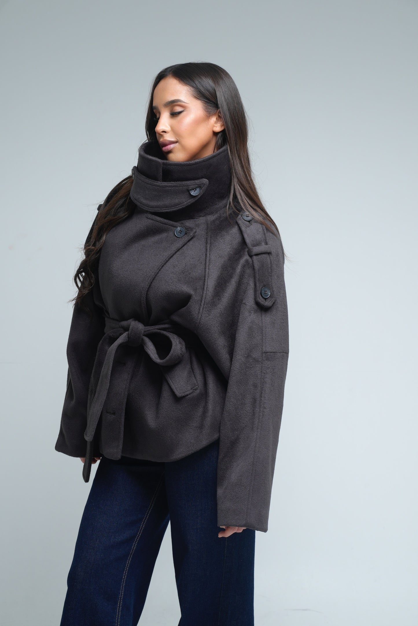 Manteau 50% laine [ Marron]