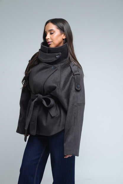 Manteau 50% laine [ Marron]