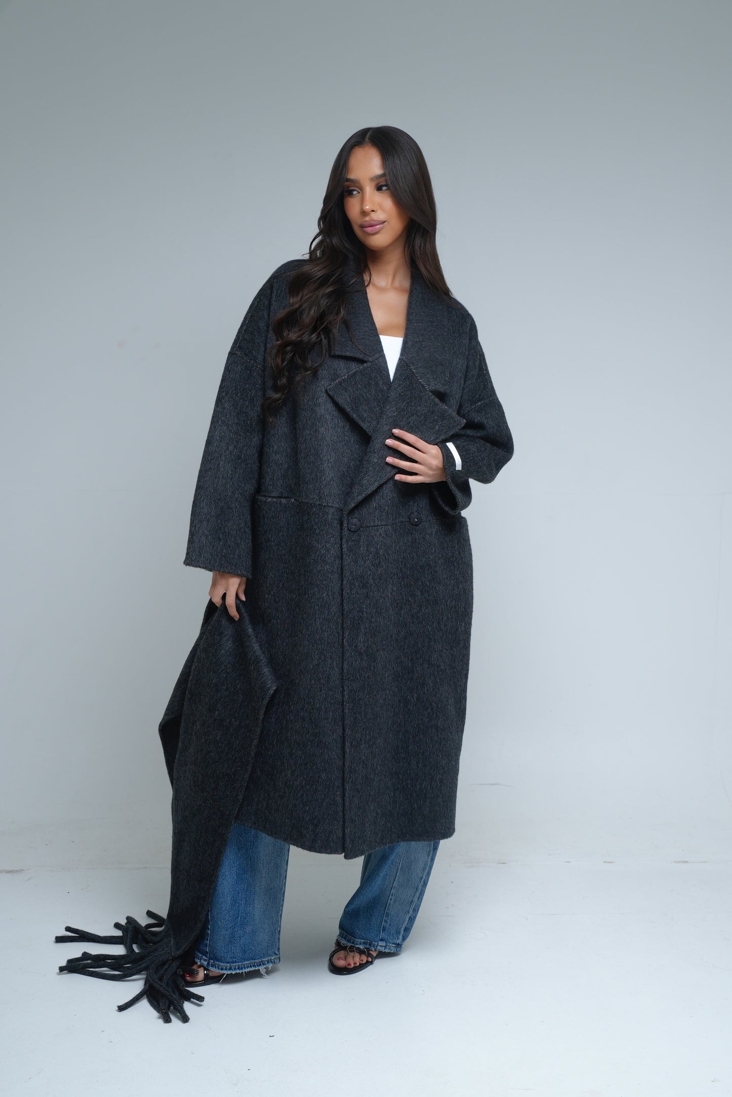 Manteau 100% laine [ Gris]