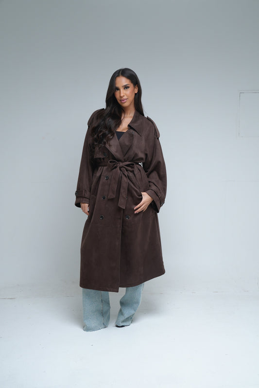 Trench suédine [ Marron]