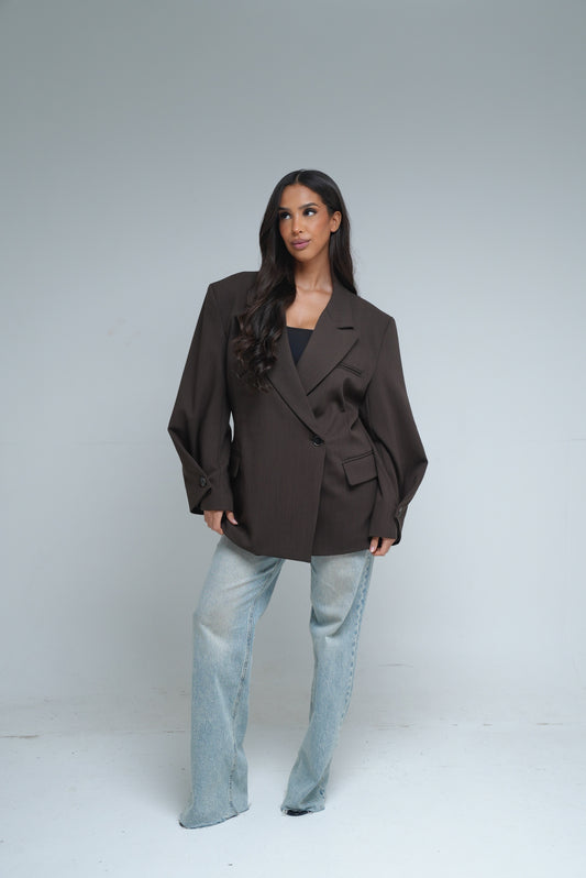 Blazer asymétrique [ Marron]233