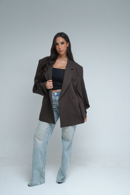 Blazer asymétrique [ Marron]233