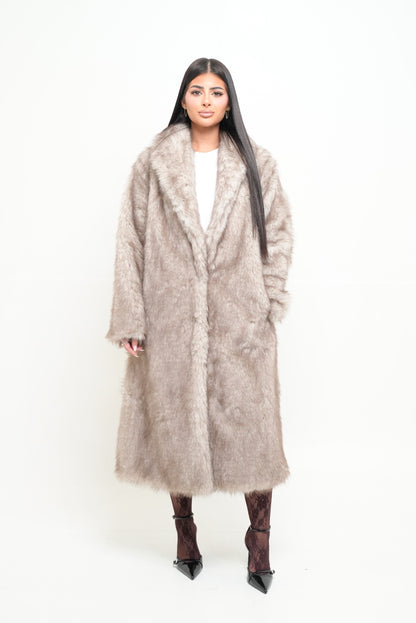 Fourrure vegan longue [ Beige]
