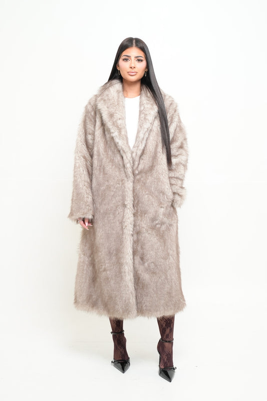 Fourrure vegan longue [ Beige]