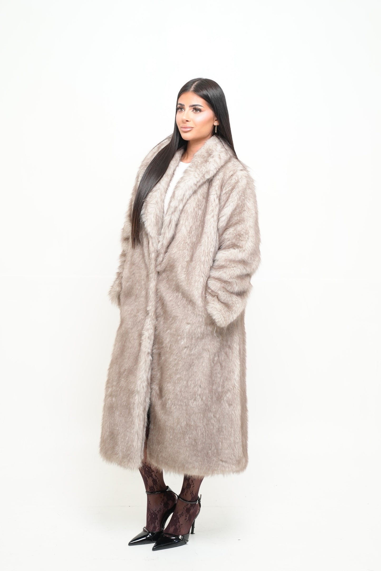 Fourrure vegan longue [ Beige]