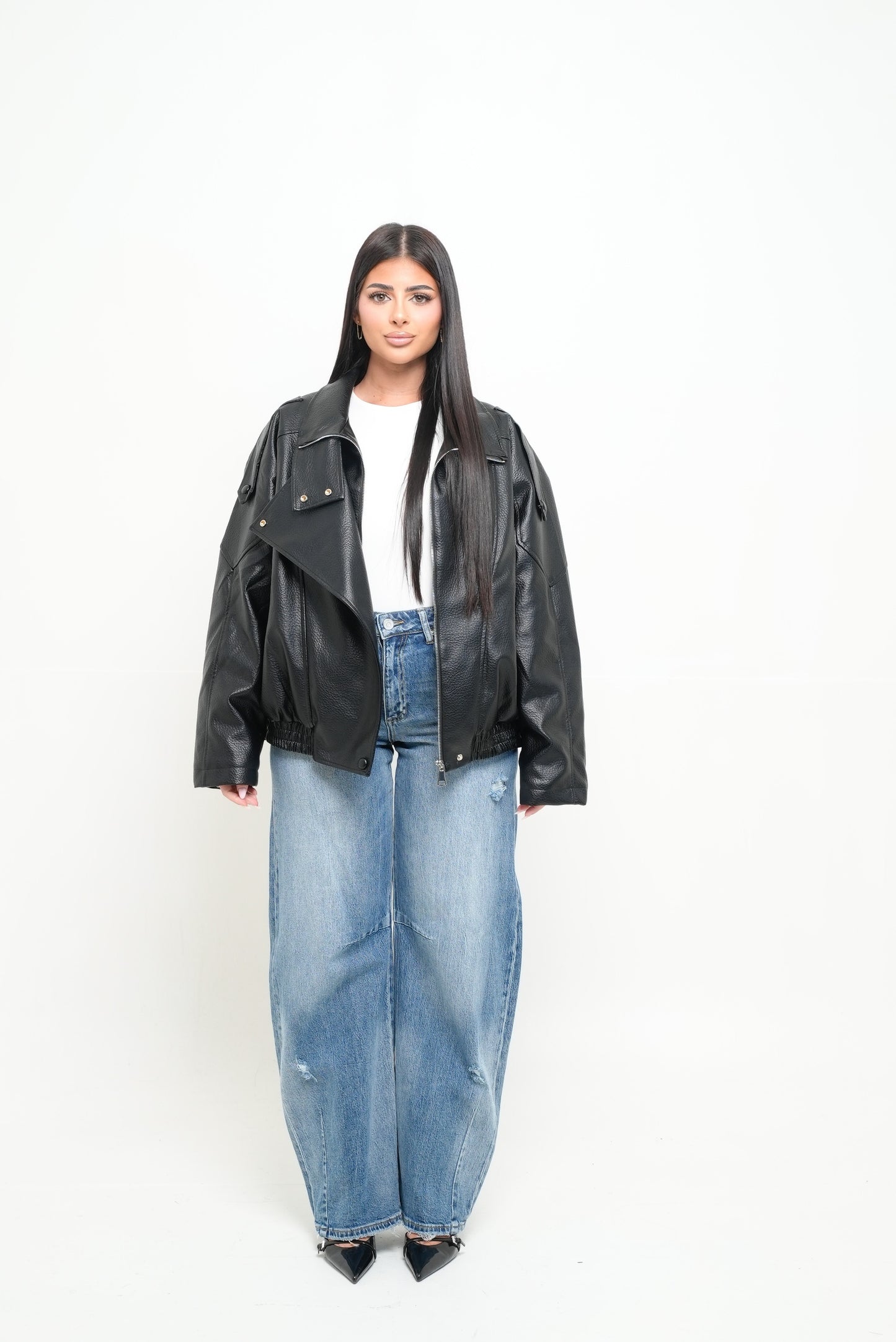 Veste similicuir inspiration [ Noir]