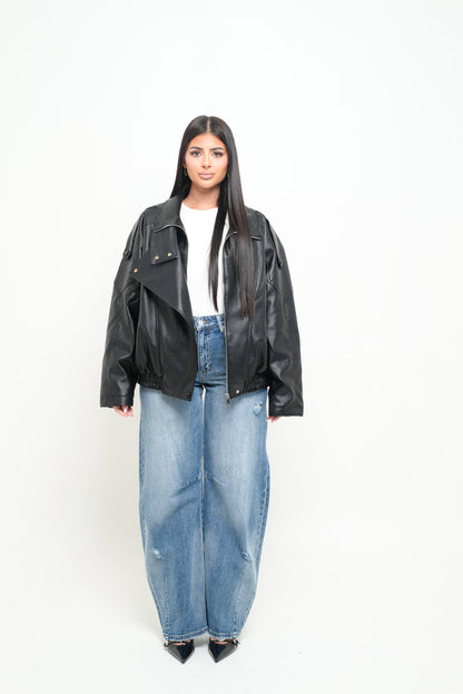 Veste similicuir inspiration [ Noir]