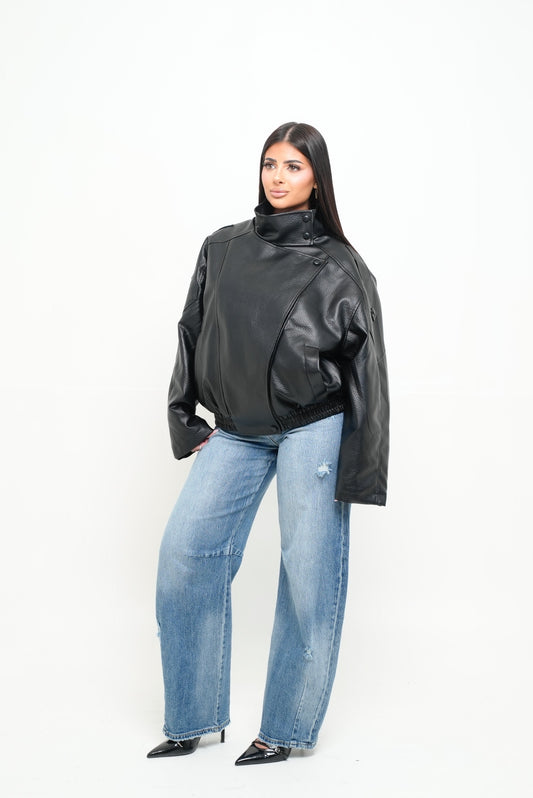 Veste similicuir inspiration [ Noir]